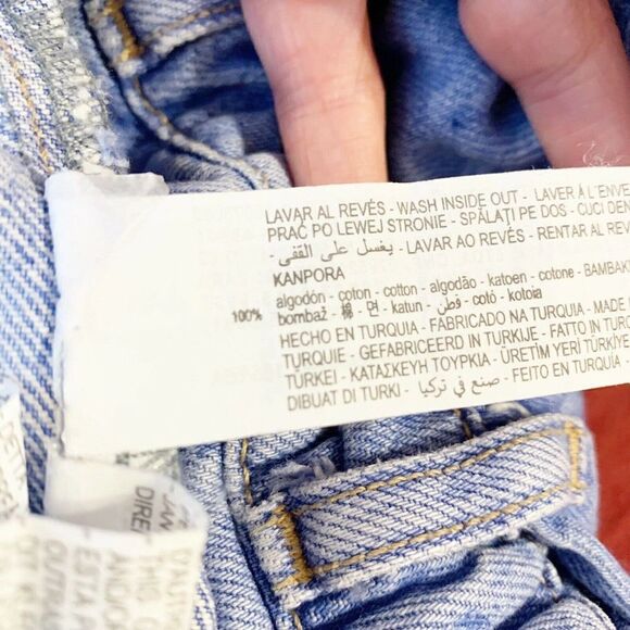 ZARA Z1975 BAGGY PAPERBAG JEANS Light Wash High Waist 27" Size 4 - Picture 12 of 12